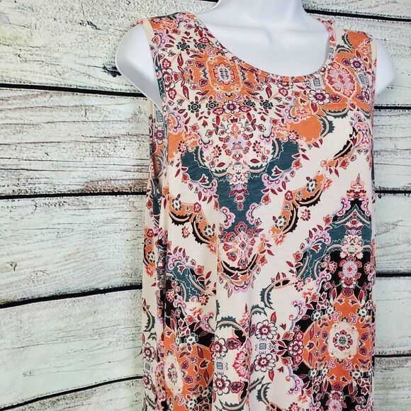 BOM BOM Women’s Sleeveless Maxi Dress Boho Paisley Print Size XL - Picture 2 of 8